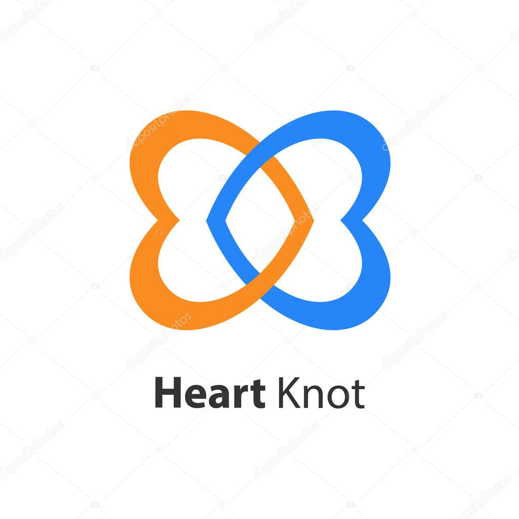 Heart Knot Logo  Romantic and Elegant Love Symbol Design