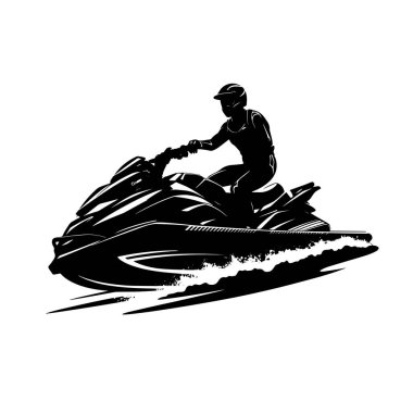 vector silhouette of a Jet Ski clipart