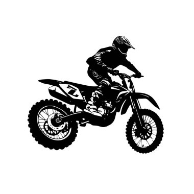 vector silhouette of a Motocross clipart