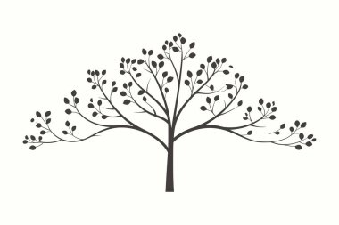 Serviceberry ağaç siluet vektörü