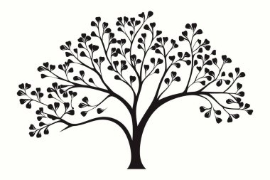 Serviceberry ağaç siluet vektörü