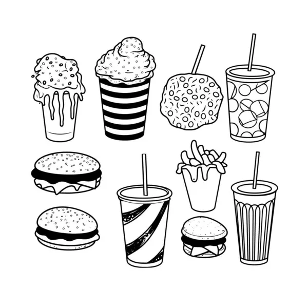 stock vector vector silhouette of a Junk Food