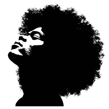 Bir Afro 'nun vektör silueti