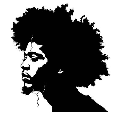 Bir Afro 'nun vektör silueti