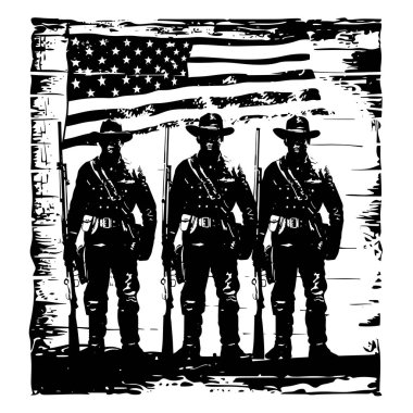 Bir Amerikan tarihinin vektör silueti