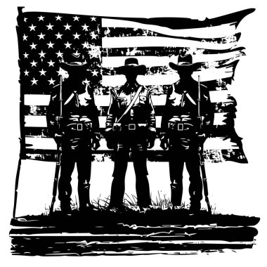 Bir Amerikan tarihinin vektör silueti