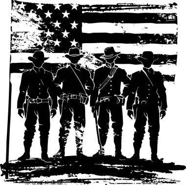 Bir Amerikan tarihinin vektör silueti