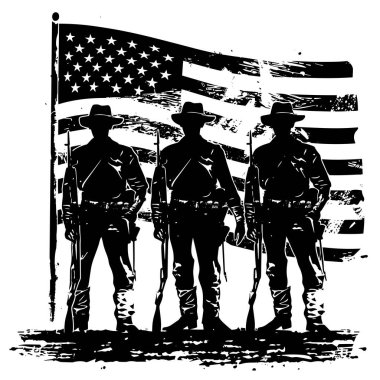 Bir Amerikan tarihinin vektör silueti