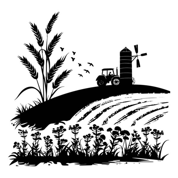 vector silhouette of a Agriculture