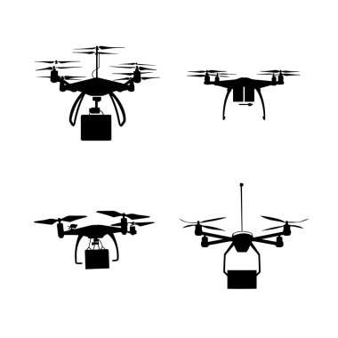 Drone Taşımacılığının vektör silueti