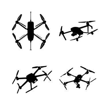 FPV Drone 'un vektör silueti