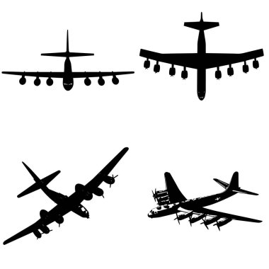 Ağır bombardıman uçağının vektör silueti