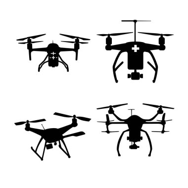 Tıbbi Drone 'un vektör silueti