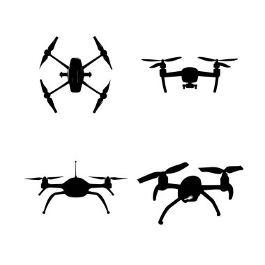 Mini Drone 'un vektör silueti