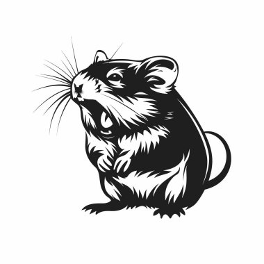 Hamster Agresif siluet vektör çizimi