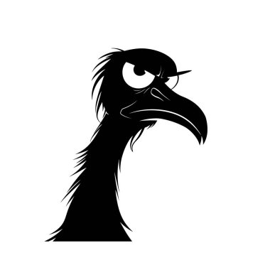 Dodo Angry silhouette vector illustration clipart