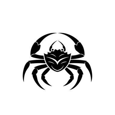 Münzevi Yengeç Kızgın logo Siyah minimalist vektör klipsi