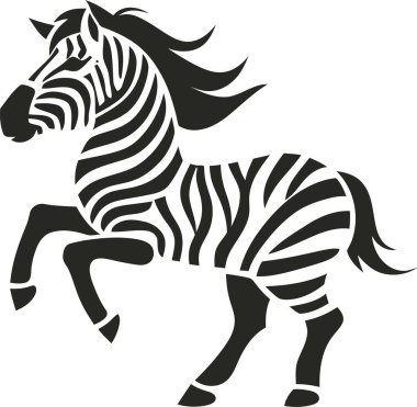 Zebra Danseden siluet vektör çizimi