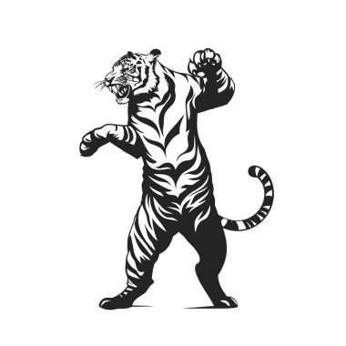Tiger Dancing siluet vektör çizimi