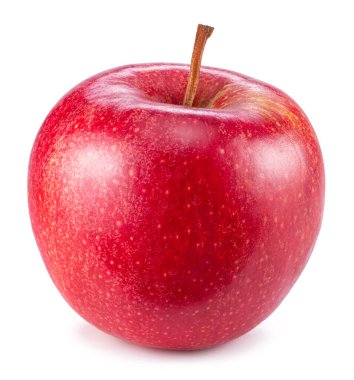 Beyaz arkaplanda kırmızı elma izole edildi.