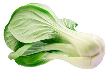 Taze bok choy ya da beyaz arka planda izole edilmiş Çin lahanası. Dosya kırpma yolu içeriyor.