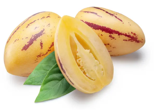 stock image Pepino melon or pepino dulce on white background. File contains clipping path.