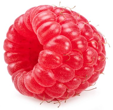 Beyaz arka planda izole edilmiş olgun ahududu.