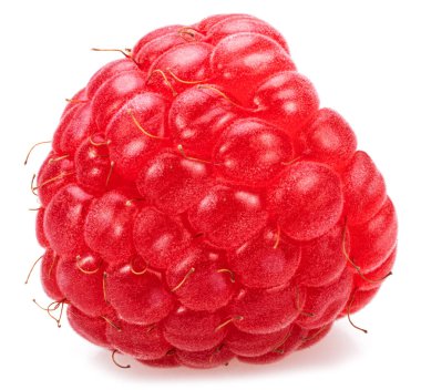 Beyaz arka planda izole edilmiş olgun ahududu.