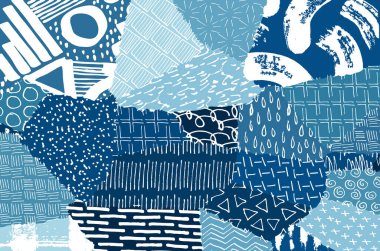 Soyut siyah konturlar, el vektör desen çizdi. Geometrik tarzı Retro soyut desen. Soyut çok renkli geometrik desen.