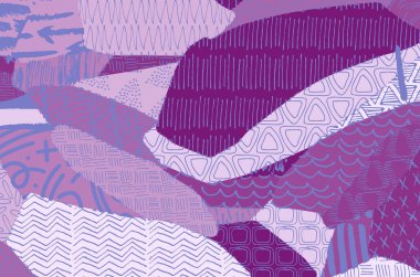 Soyut siyah konturlar, el vektör desen çizdi. Geometrik tarzı Retro soyut desen. Soyut çok renkli geometrik desen.