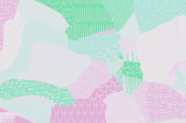 Soyut siyah konturlar, el vektör desen çizdi. Geometrik tarzı Retro soyut desen. Soyut çok renkli geometrik desen.