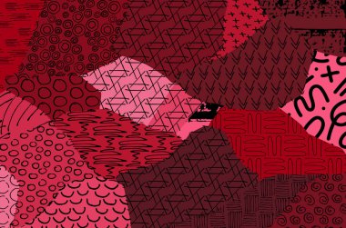 Soyut siyah konturlar, el vektör desen çizdi. Geometrik tarzı Retro soyut desen. Soyut çok renkli geometrik desen.