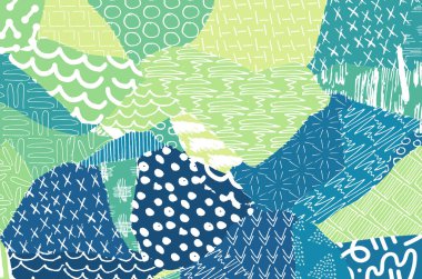 Soyut siyah konturlar, el vektör desen çizdi. Geometrik tarzı Retro soyut desen. Soyut çok renkli geometrik desen.