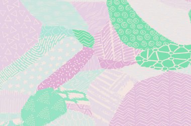 Soyut siyah konturlar, el vektör desen çizdi. Geometrik tarzı Retro soyut desen. Soyut çok renkli geometrik desen.