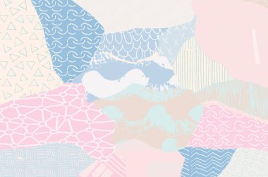 Soyut siyah konturlar, el vektör desen çizdi. Geometrik tarzı Retro soyut desen. Soyut çok renkli geometrik desen.