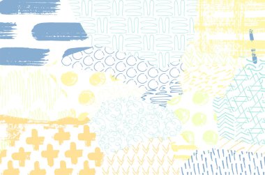 Soyut siyah konturlar, el vektör desen çizdi. Geometrik tarzı Retro soyut desen. Soyut çok renkli geometrik desen.