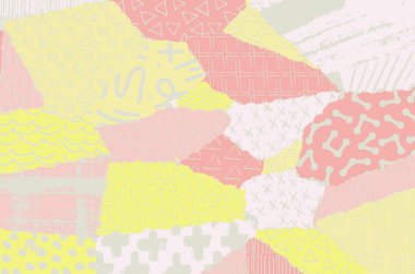 Soyut siyah konturlar, el vektör desen çizdi. Geometrik tarzı Retro soyut desen. Soyut çok renkli geometrik desen.