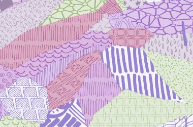 Soyut siyah konturlar, el vektör desen çizdi. Geometrik tarzı Retro soyut desen. Soyut çok renkli geometrik desen.