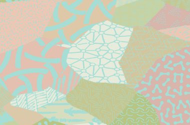 Soyut siyah konturlar, el vektör desen çizdi. Geometrik tarzı Retro soyut desen. Soyut çok renkli geometrik desen.