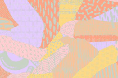 Soyut siyah konturlar, el vektör desen çizdi. Geometrik tarzı Retro soyut desen. Soyut çok renkli geometrik desen.