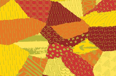 Soyut siyah konturlar, el vektör desen çizdi. Geometrik tarzı Retro soyut desen. Soyut çok renkli geometrik desen.