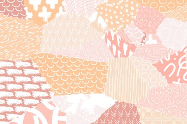 Soyut siyah konturlar, el vektör desen çizdi. Geometrik tarzı Retro soyut desen. Soyut çok renkli geometrik desen.