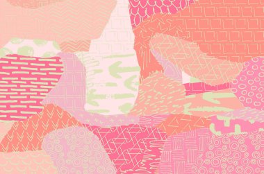 Soyut siyah konturlar, el vektör desen çizdi. Geometrik tarzı Retro soyut desen. Soyut çok renkli geometrik desen.