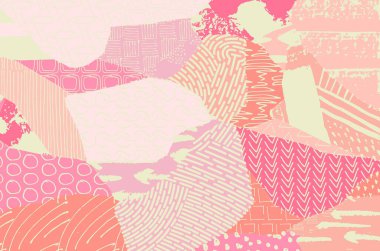 Soyut siyah konturlar, el vektör desen çizdi. Geometrik tarzı Retro soyut desen. Soyut çok renkli geometrik desen.