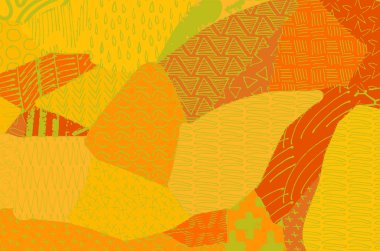 Soyut siyah konturlar, el vektör desen çizdi. Geometrik tarzı Retro soyut desen. Soyut çok renkli geometrik desen.