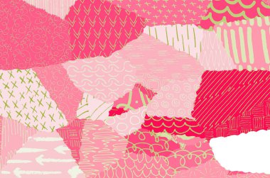 Soyut siyah konturlar, el vektör desen çizdi. Geometrik tarzı Retro soyut desen. Soyut çok renkli geometrik desen.