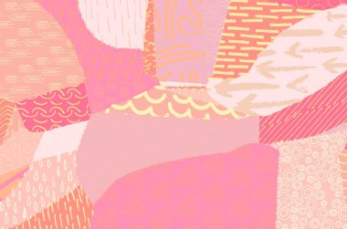 Soyut siyah konturlar, el vektör desen çizdi. Geometrik tarzı Retro soyut desen. Soyut çok renkli geometrik desen.