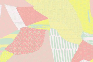 Soyut siyah konturlar, el vektör desen çizdi. Geometrik tarzı Retro soyut desen. Soyut çok renkli geometrik desen.