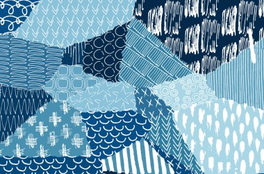 Soyut siyah konturlar, el vektör desen çizdi. Geometrik tarzı Retro soyut desen. Soyut çok renkli geometrik desen.