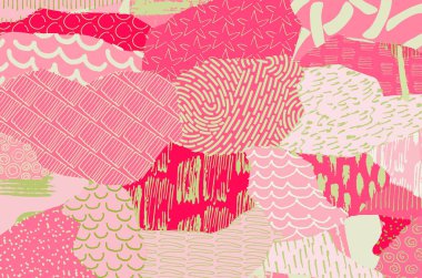 Soyut siyah konturlar, el vektör desen çizdi. Geometrik tarzı Retro soyut desen. Soyut çok renkli geometrik desen.